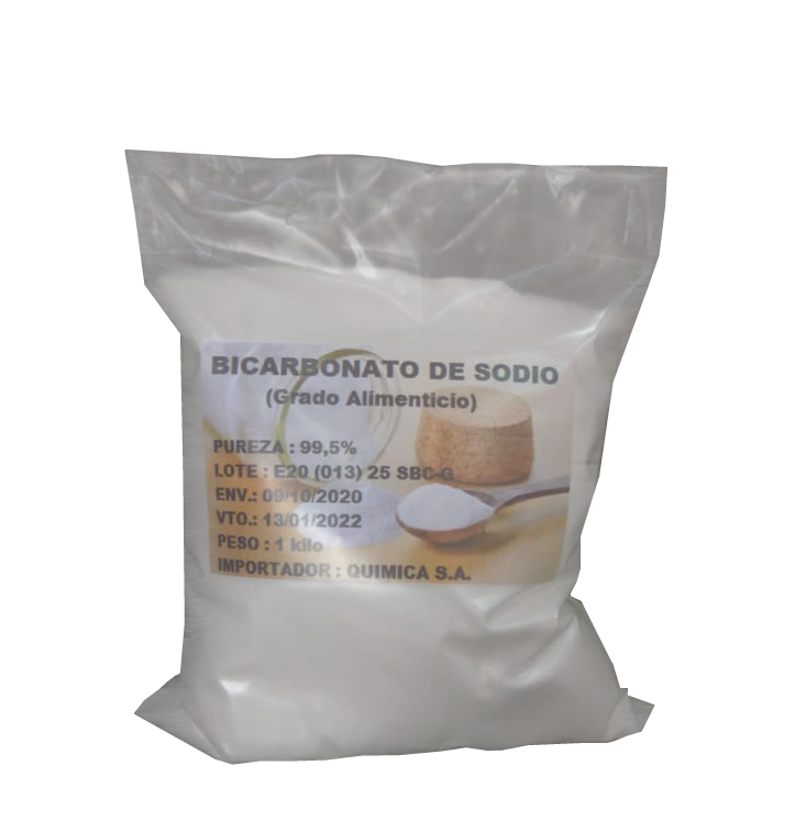 Bicarbonato de sodio grado alimenticio x 1 kgr. Bolsa